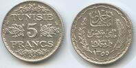Tunesien Französisches Protektorat 5 Francs Silber G0109 - Ahmad II. 1929-1942 - French Protectorate Tunisia -