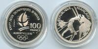 Frankreich 100 Francs Silber GS052 - Skiakrobatik 1992 Olympics Albertville France -
