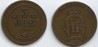 Schweden 5 Öre (5 Øre) G2060 - Oscar II. 1872-1907 Svergie Sweden -
