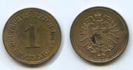 1 Pfennig 1876 A Berlin Deutsches Reich Kaiserreich G9561 - RAR Wilhelm I. 1871-1888 Germany Fast unzirkuiert