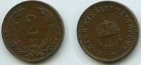 Ungarn Magyar Királyi Váltópénz 2 Filler G4081 - Hungary Franz Joseph I.1848-1916 -