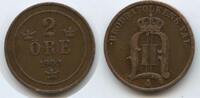 Schweden 2 Öre (2 Øre) G2450 - Oscar II.1872-1907 Svergie Sweden -