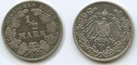 Deutsches Reich Kaiserreich ½ Mark Silber G4695 - RAR Germany Empire -