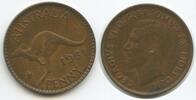 Australien One Penny G12321 - Känguru King George VI. Australia -