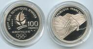 Frankreich 100 Francs Silber G4453 - Abfahrtsläufer 1992 Olympics Albertville -