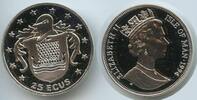 Isle of Man 25 Ecus GS102 - Wikingerschiff Vereinte Nationen PROOF RAR -