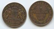Baden-Durlach 1 Gedenkkreuzer G14314 - Auf die Friedensfeier 1871 - Victory in War with France -