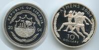 Liberia 10 Dollars Silber GS408 - Olympiade Athen Griechenland Proof Athens Olympic Games -