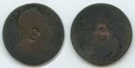Großbritannien Great Britain United Kingdom 1/2 Penny (Half Penny) T330 - with Counterstamp P Georg III. 1760-1820 -