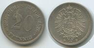 Deutsches Reich 20 Pfennig Silber G10168 - Wilhelm I. 1861-1888 Germany Empire -
