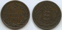 Guernsey 8 Doubles G7481 - British Dependency Queen Victoria -