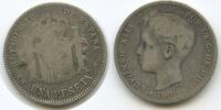Spanien 1 Peseta Silber G8846 - Alfonso XIII. 1886-1931 Spain -