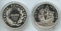 Türkei 50000 Lira Silber GS053 - Segelschiff Piri Reis Proof Turkey -