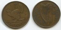 Irland 1 Pingin (One Penny) G6403 - Henne mit Küken Ireland Éire Hen with chicks -