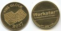 Österreich Wien Glücksbringer Glücksmünze Neujahrsmünze L2047 - Workstar Personaldienstleistungen - Glückswürfel - Viel Glück -