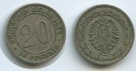 Deutsches Reich Kaiserreich 20 Pfennig G4664 - Germany Empire Kleiner Adler -