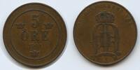 Schweden 5 Öre (5 Øre) G15600 - Oscar II. 1872-1907 Svergie Sweden -