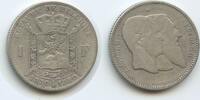 Belgien Königreich 1 Franc Silber G9039 - Fifty Years of the Belgian Independence Leopold II. Belgium -