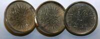 Österreich Wien 2 Kronen Silber GX758 - 3 Stück Silber-Knöpfe Lot - Franz Joseph I. 1848-1916 -