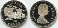 Kanada 1 Dollar Silber GS226 - Eisenbahn Trans-Canada Railway Proof Queen Elizabeth II. -
