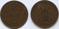 Schweden 5 Öre (5 Øre) G15598 - Oscar II.1872-1907 Svergie Sweden -