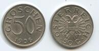 Österreich 50 Groschen 1936 Wien G8116 - SEHR RARES JAHR Austria 1. Republik 1918-1938 Fast unzirkuiert