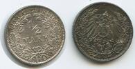 Deutsches Reich ½ Mark Silber G4710 - Wilhelm II. 1888-1918 Germany Empire -