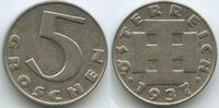 5 Groschen 1937 Österreich 1.Republik G8093 - RARES JAHR Krückenkreuz 1.Republik 1918-1938 Austria Vorzüglich
