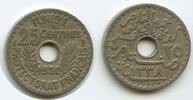 Tunesien Französisches Protektorat 25 Centimes G15966 - Muhammad al-Nasir Bey 1906-1922 Tunisia -