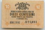 Italien Österreichische Besetzung Venetiens 10 Centesimi Banknote GB203 - Cassa Veneta dei Prestiti Italy Austrian Occupation of Veneto -