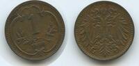 Österreich Kaiserreich 1 Heller G3961 - SEHR RAR Franz Joseph I. 1848-1916 Austria -