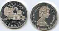 Kanada 1 Dollar Silber GS251 - Eisenbahn Trans-Canada Railway Proof Queen Elizabeth II. -