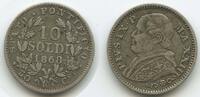 Vatikan Italien-Kirchenstaat 10 Soldi Silber G1547 - Roma Pius IX. 1846-1878 -
