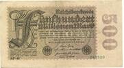 Deutsches Reich Weimar 500 Millionen Mark GB288 - Reichsbanknote Paper Money Germany -
