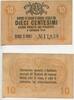 Italien Österreichische Besetzung Venetiens 10 Centesimi Banknote GB337 - Cassa Veneta dei Prestiti Italy Austrian Occupation of Veneto -