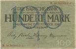 Deutsches Reich Baden 100 Mark GB102 - Baden Mannheim Badische Bank Paper Money Germany -