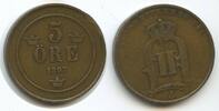 Schweden 5 Öre (5 Øre) G15622 - Oscar II.1872-1907 Svergie Sweden -