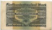 Deutsches Reich Weimar 500.000 Mark GB115 - Notgeldschein Rheinprovinz Düsseldorf Landesbank Banknote -