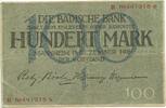 Deutsches Reich Baden 100 Mark GB053 - Banknote Mannheim Badische Bank Paper Money Germany -