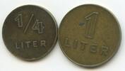 Österreich Milchmarken Lot 1/4 Liter + 1 Liter nd. T617 - Lenzing Chemiefaser Wertmarken Sehr schön