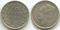 Niederlande 10 Cents Silber G14493 - RAR Wilhelmina I. 1890-1948 Netherlands -