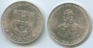 Portugal 50 Escudos Silber G7979 - Centenary of the birth of Marechal Carmona - República Portuguesa -