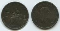 Großbritannien Great Britain United Kingdom 1/2 Penny (Half Penny) nd. T331 - with Counterstamp T BELL Georg III. 1760-1820 Schön