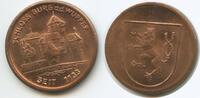 Deutschland Nordrhein-Westfalen Solingen Kupfermedaille GY729 - Schloss Burg an der Wupper seit 1133 Wappen -