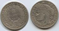 Frankreich 2 Francs Silber M#8007 - SEHR RAR France Third Republic -
