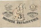 3 Lire (Lire Tre Correnti) 1848 Italien GB057 - Paper Money Italy Venezia Moneta Patriottica Italien Venetia Gebrauchte Erhaltung