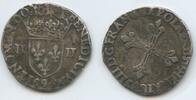 Frankreich 1/4 Ecu Silber M#6663 - RAR Heinrich IV. 1589-1610 France -