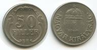 Ungarn 50 Filler G14879 - RARES JAHR Magyar Királyság Hungary -