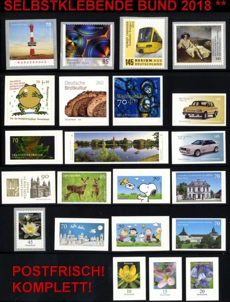 Prophila Collection Briefmarke BRD 3376 - 2018 Blumen, Postfrisch MNH, Selbstklebend (komplette Ausgabe)
