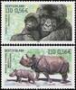 Bund Bund, Michel Nr. 2182-2183 postfrisch - Gorilla & Nashorn -